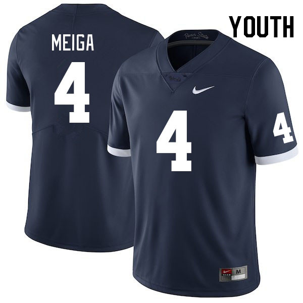 Youth #4 Malick Meiga Penn State Nittany Lions College Football Jerseys Stitched Sale-Retro